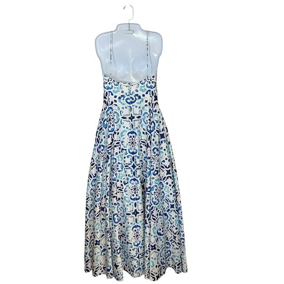 Betsy & Adam Mosaic Deep V-Neck Low Back Prom Ball Gown Spaghetti Strap Womens 4 - Picture 7 of 10